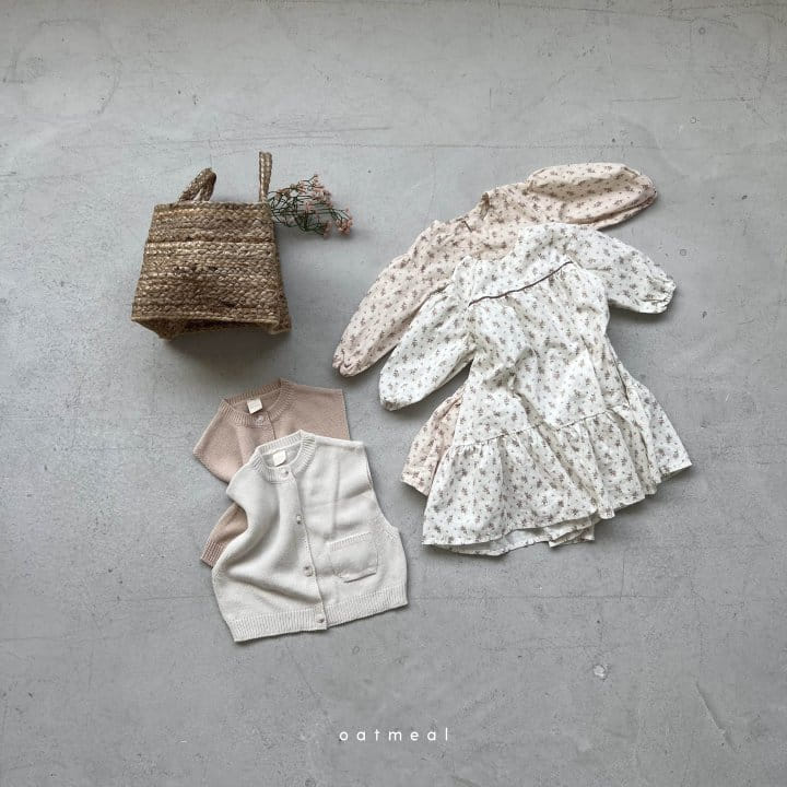 Oatmeal - Korean Children Fashion - #designkidswear - Nova Flower One-piece - 11