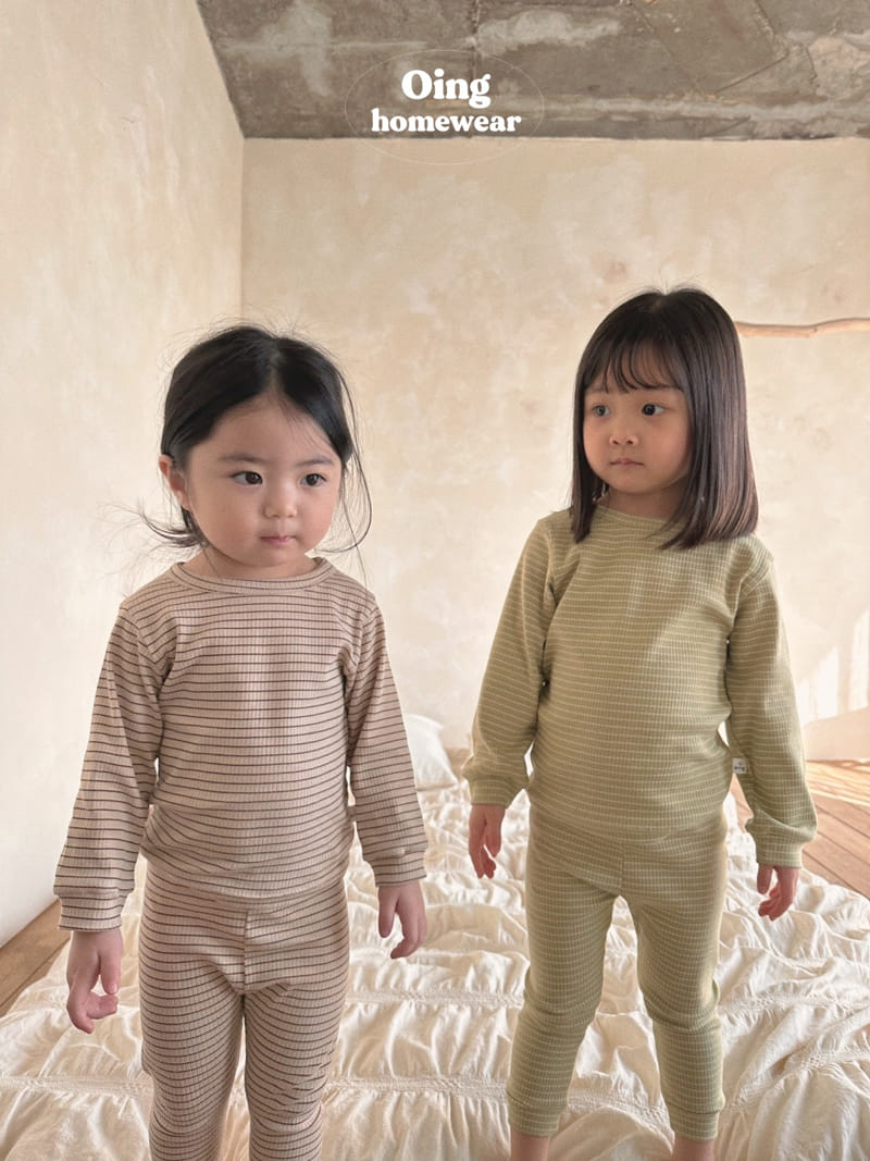 Oing - Korean Children Fashion - #discoveringself - Stripes Top Bottom Set - 10
