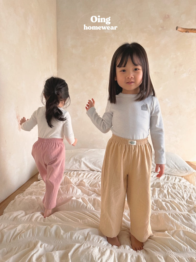 Oing - Korean Children Fashion - #kidsshorts - Label Pajama Pants - 5