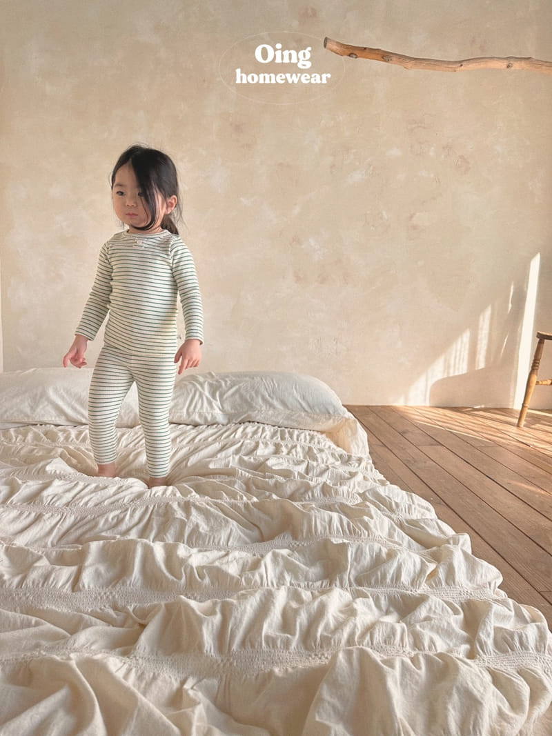 Oing - Korean Children Fashion - #littlefashionista - Stripes Pink Top Bottom Set - 11