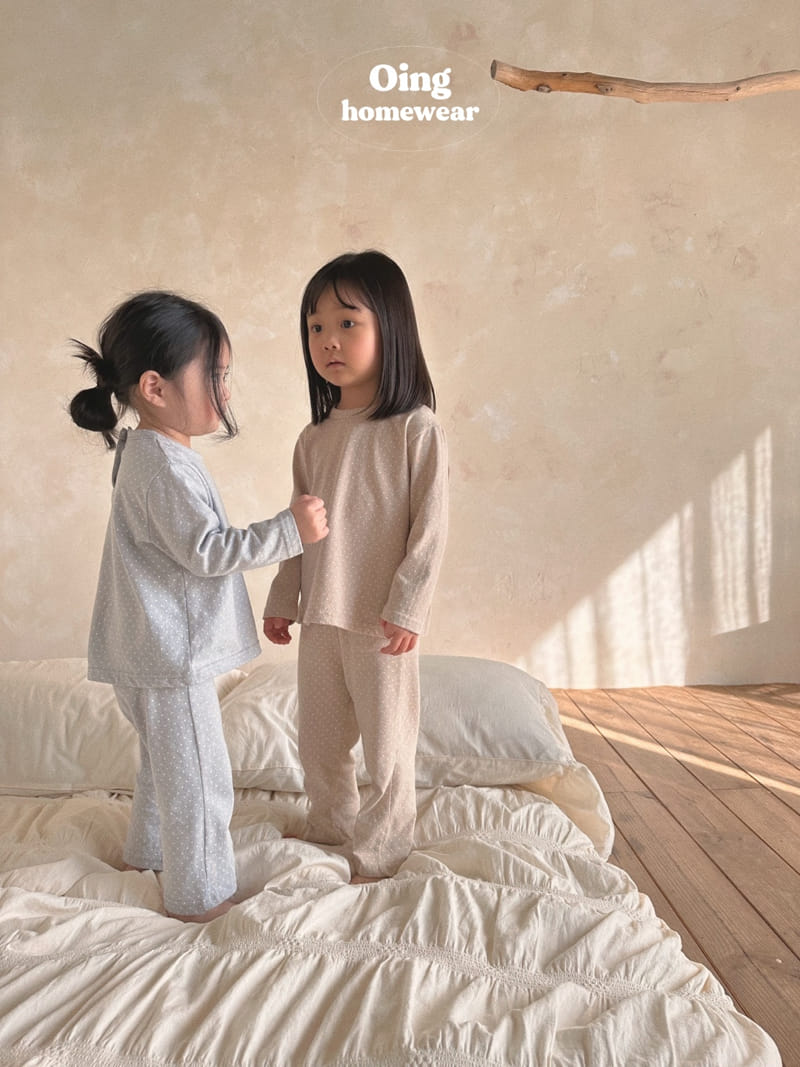 Oing - Korean Children Fashion - #stylishchildhood - Basic Dot Top Bottom Set - 11