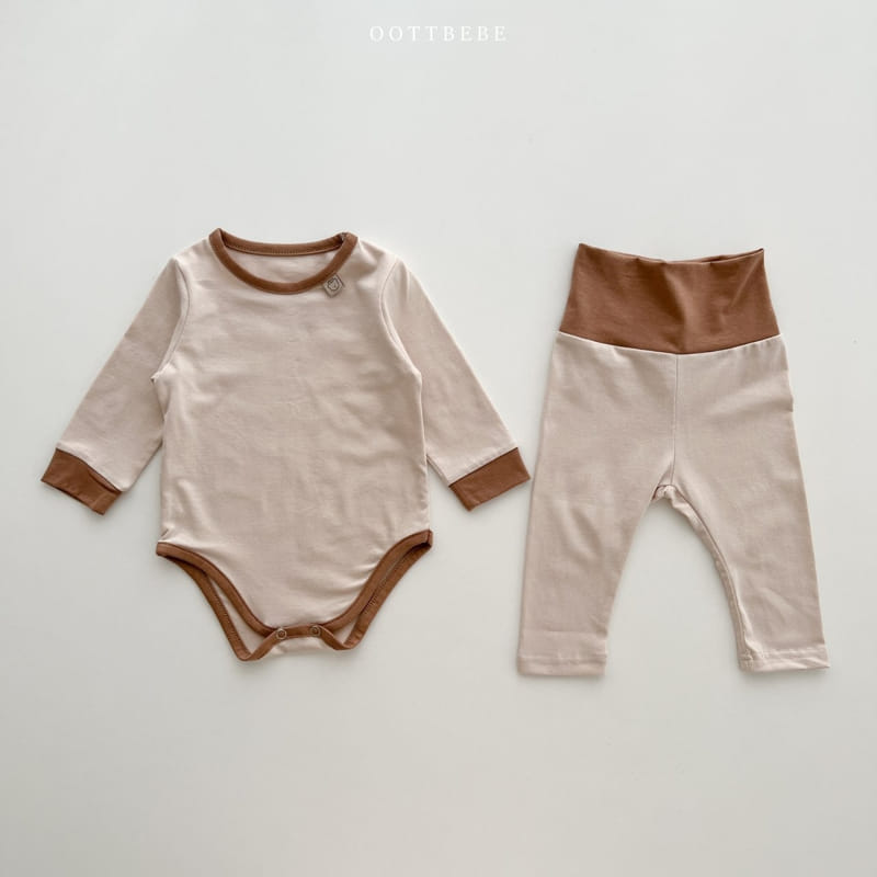 Oott Bebe - Korean Baby Fashion - #babyootd - Sticky Modal Bodysuit with Leggings