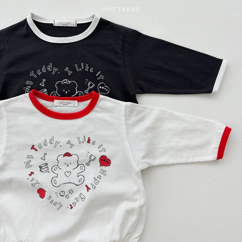 Oott Bebe - Korean Baby Fashion - #babyoutfit - Sketch Piping Bodysuit - 7