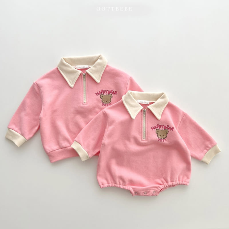Oott Bebe - Korean Baby Fashion - #babyoutfit - Happy Bear Collar Bodysuit - 9