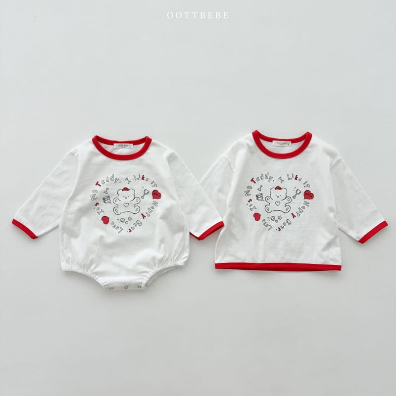 Oott Bebe - Korean Baby Fashion - #babywear - Sketch Piping Bodysuit - 8