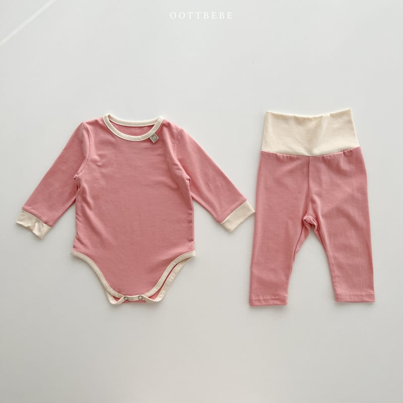 Oott Bebe - Korean Baby Fashion - #onlinebabyboutique - Sticky Modal Bodysuit with Leggings - 5