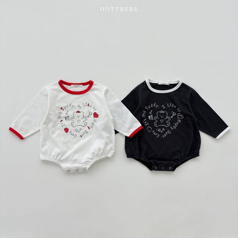 Oott Bebe - Korean Baby Fashion - #onlinebabyshop - Sketch Piping Bodysuit - 10