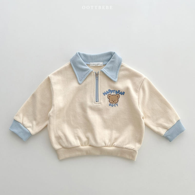 Oott Bebe - Korean Children Fashion - #childrensboutique - Happy Bear Collar Sweatshirt  - 2