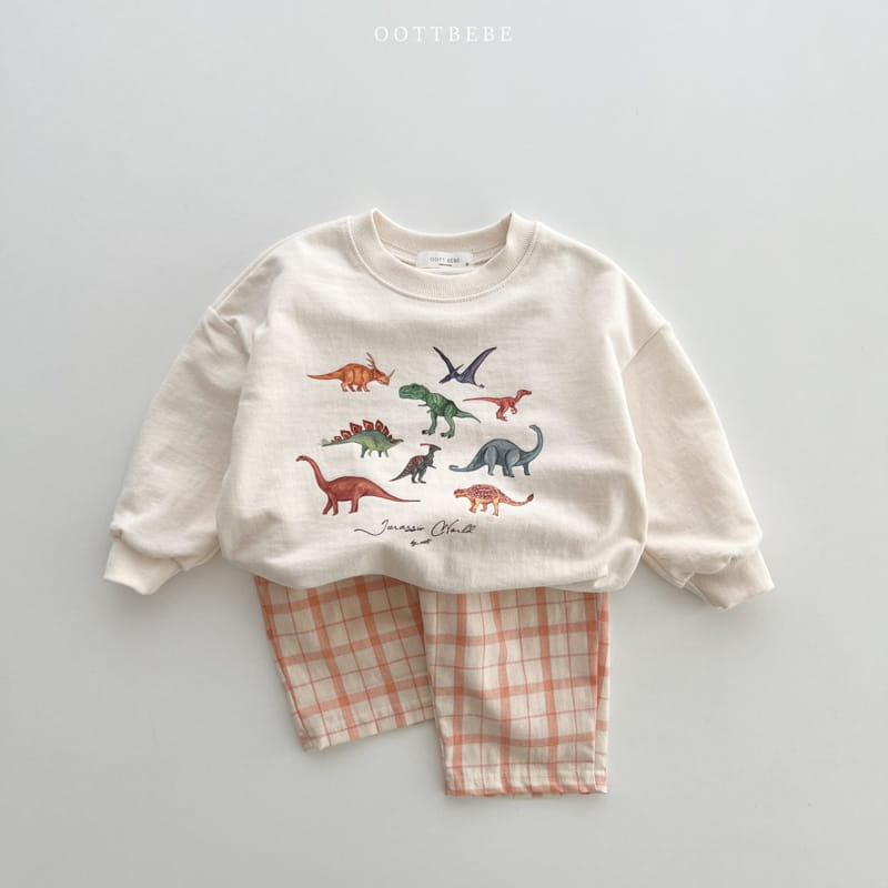 Oott Bebe - Korean Children Fashion - #kidsshorts - Dino World Sweatshirt - 5