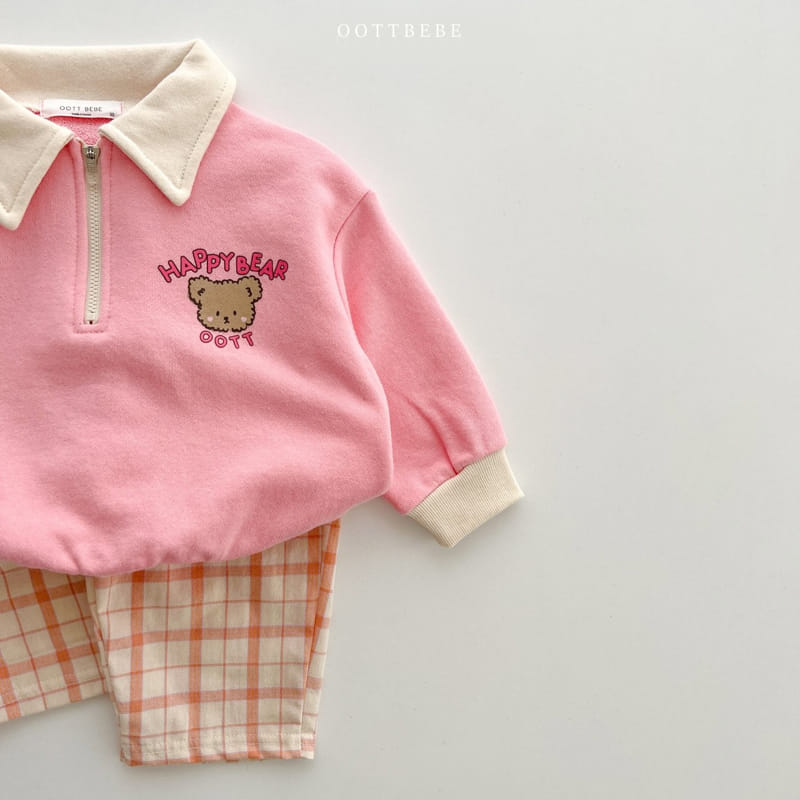 Oott Bebe - Korean Children Fashion - #kidsshorts - Happy Bear Collar Sweatshirt  - 6
