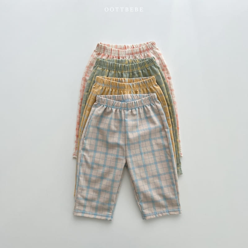 Oott Bebe - Korean Children Fashion - #kidsshorts - Dino Check Pants