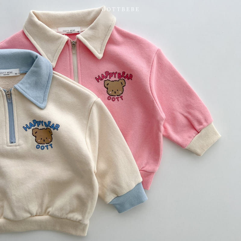 Oott Bebe - Korean Children Fashion - #minifashionista - Happy Bear Collar Sweatshirt  - 12