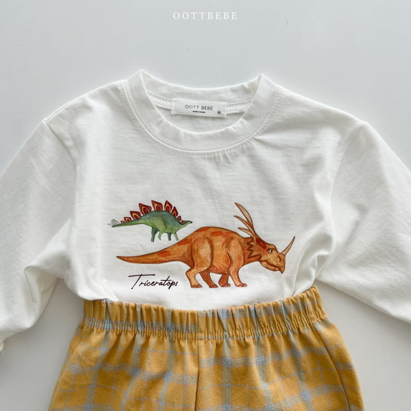 Oott Bebe - Korean Children Fashion - #stylishchildhood - Dino Silket Tee - 12