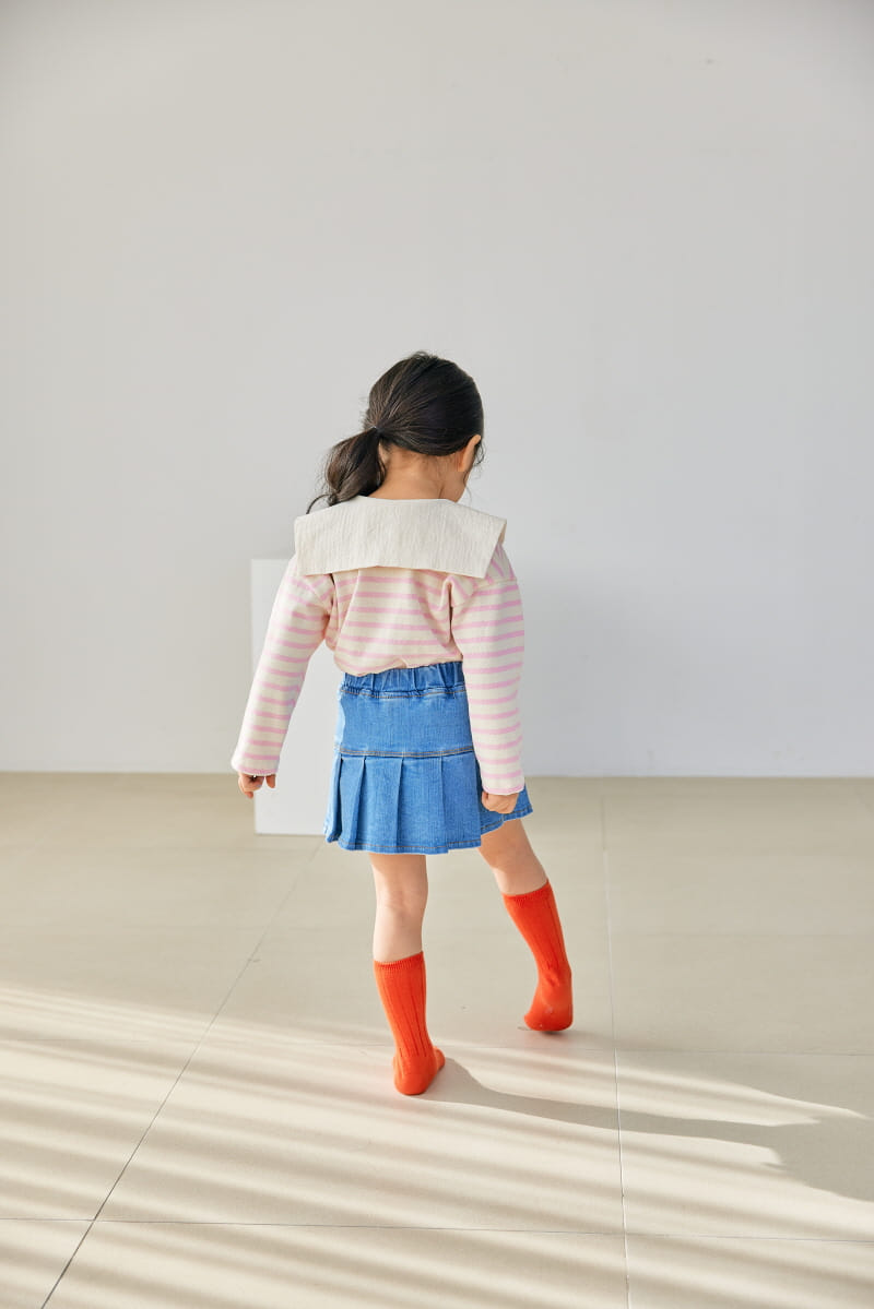 Orange Mom - Korean Children Fashion - #kidzfashiontrend - Eri Embrodiery Tee - 4