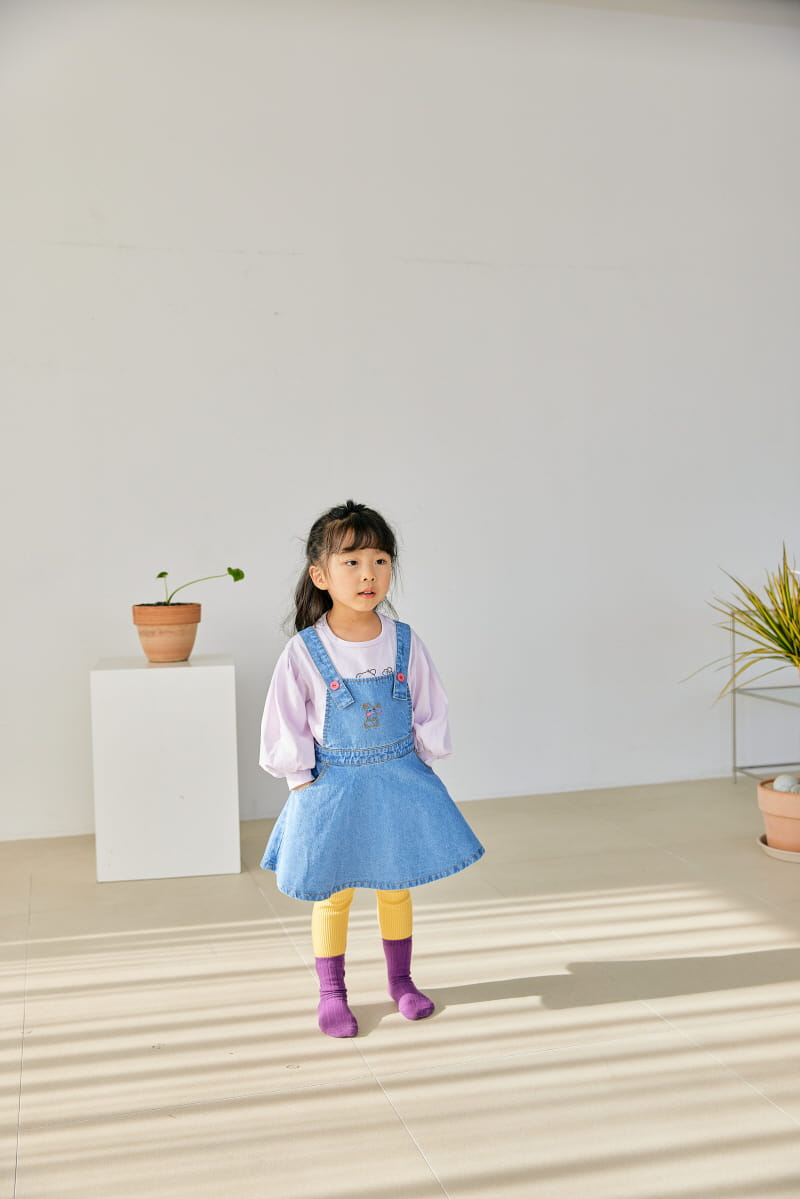 Orange Mom - Korean Children Fashion - #Kfashion4kids - Denim Dungarees