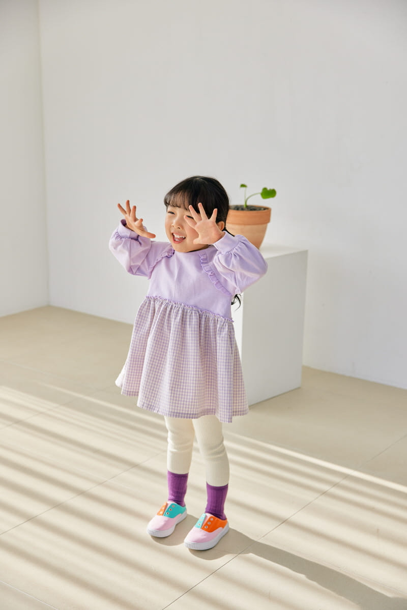 Orange Mom - Korean Children Fashion - #childofig - Check Color One-piece