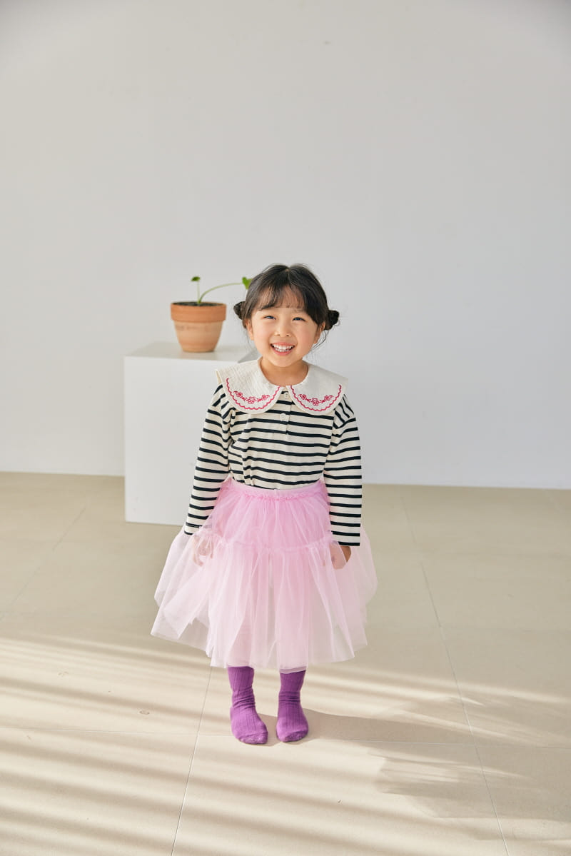 Orange Mom - Korean Children Fashion - #childofig - Eri Embrodiery Tee - 10