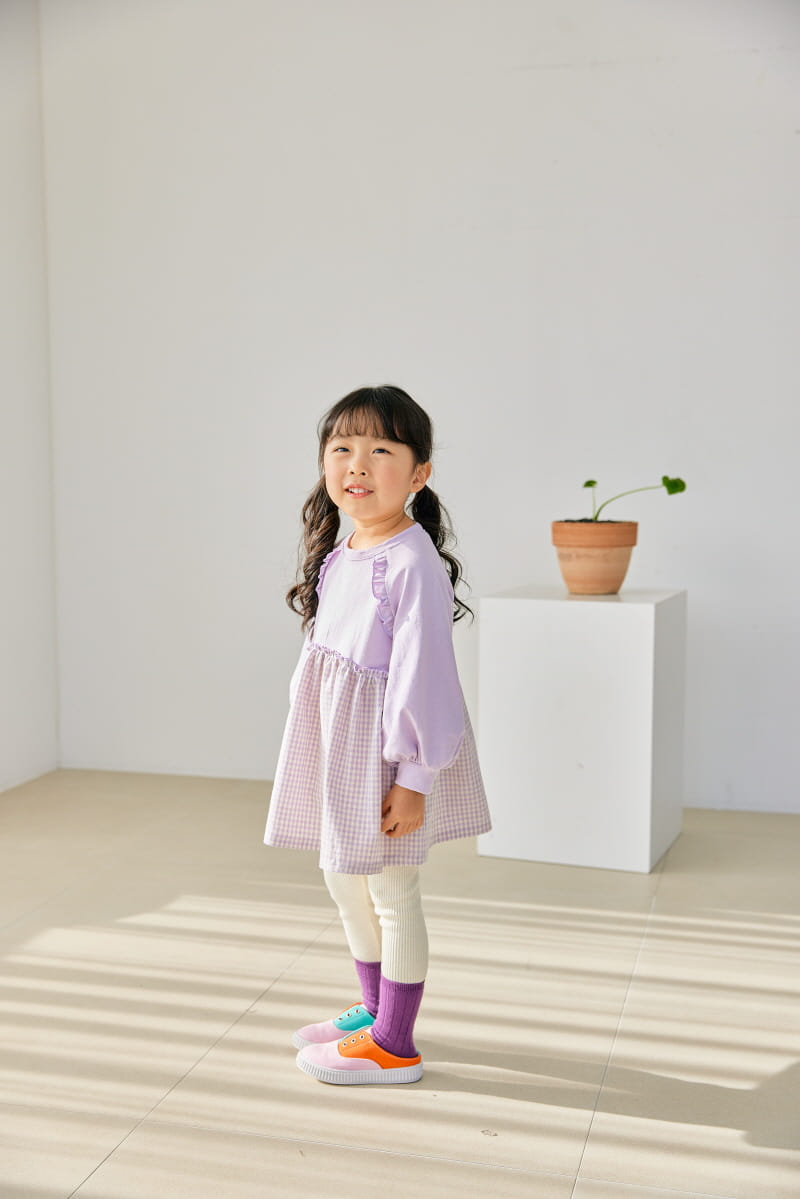 Orange Mom - Korean Children Fashion - #designkidswear - Check Color One-piece - 4