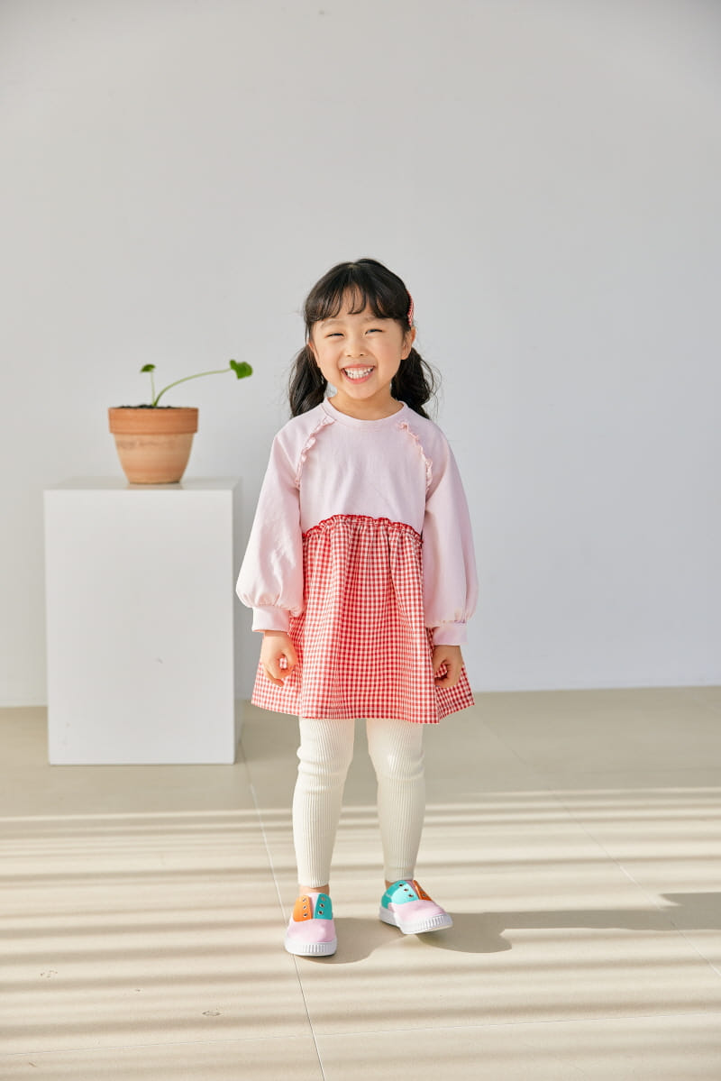 Orange Mom - Korean Children Fashion - #kidsshorts - Check Color One-piece - 6