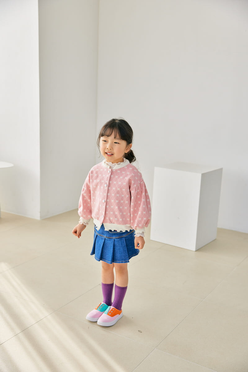Orange Mom - Korean Children Fashion - #kidsshorts - Ribbon Cardigan - 3