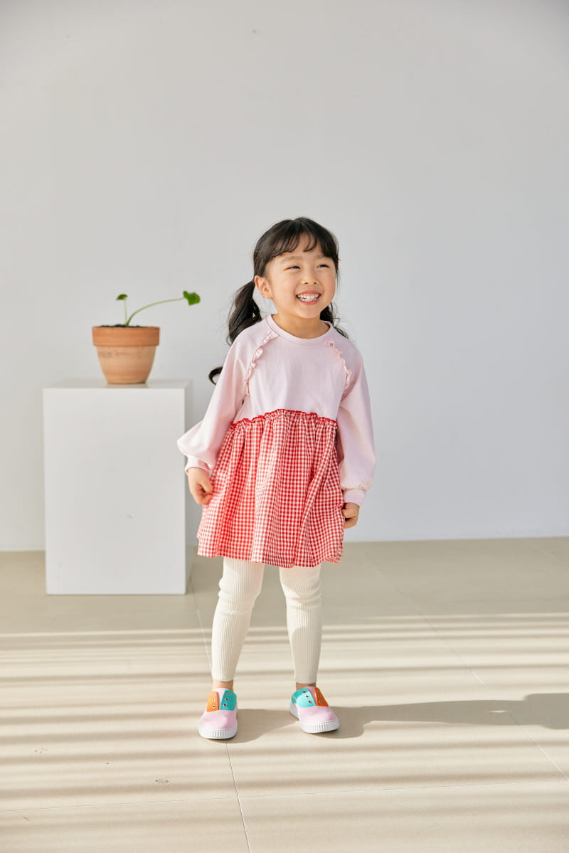 Orange Mom - Korean Children Fashion - #kidsstore - Check Color One-piece - 7