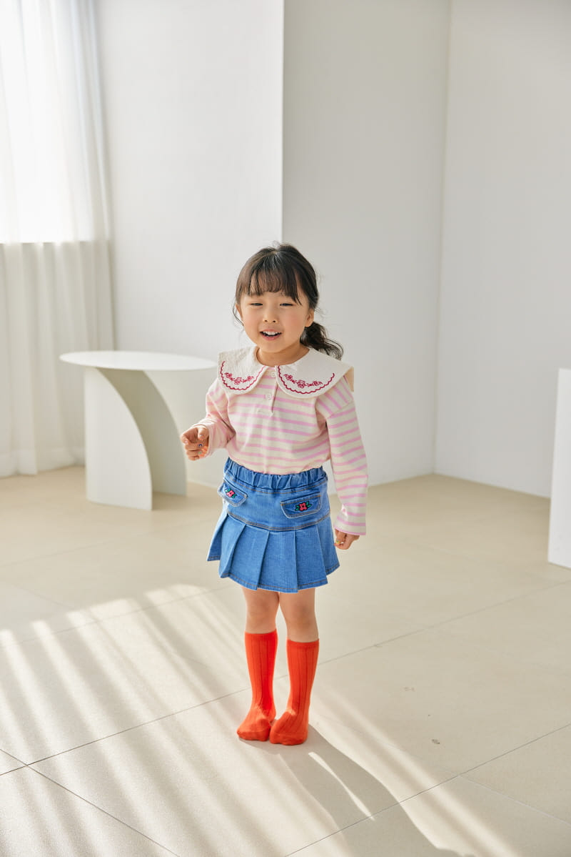 Orange Mom - Korean Children Fashion - #kidsstore - Eri Embrodiery Tee - 2