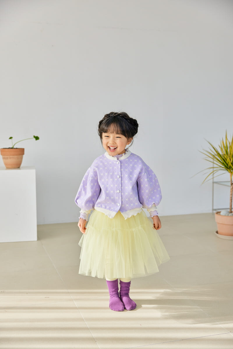 Orange Mom - Korean Children Fashion - #kidsshorts - Ribbon Cardigan - 4
