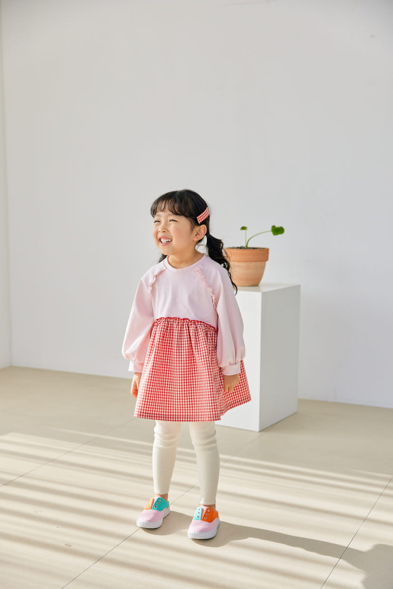 Orange Mom - Korean Children Fashion - #kidzfashiontrend - Check Color One-piece - 8