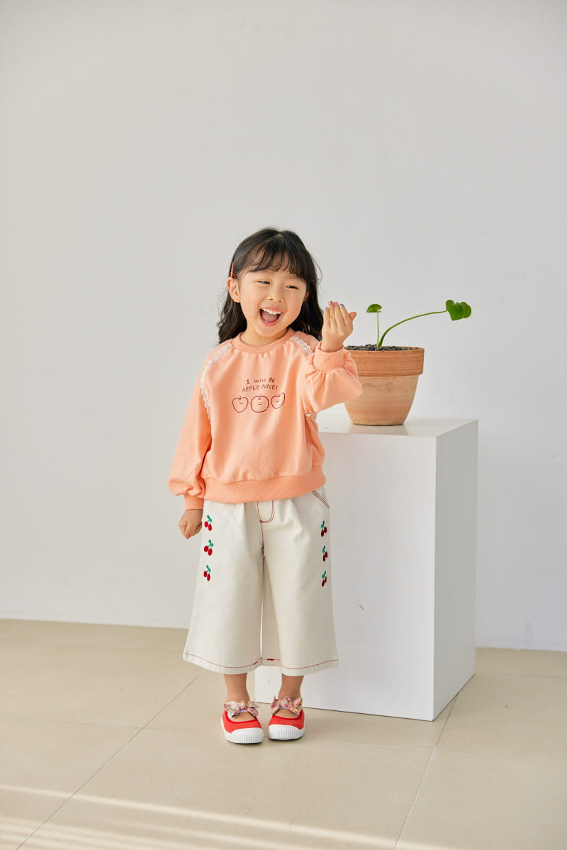 Orange Mom - Korean Children Fashion - #kidzfashiontrend - Smile Apple Tee - 2