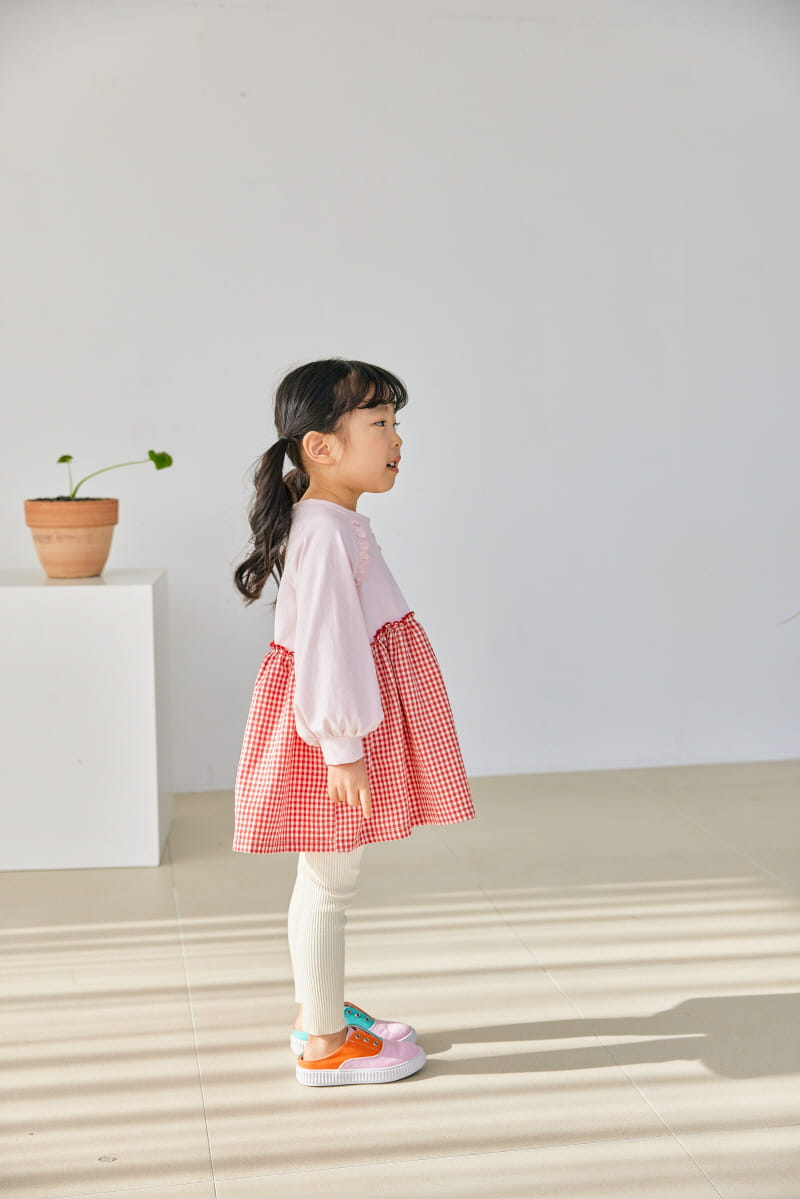Orange Mom - Korean Children Fashion - #littlefashionista - Check Color One-piece - 10