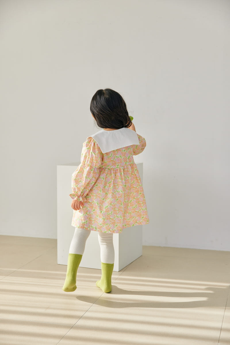 Orange Mom - Korean Children Fashion - #minifashionista - Flower Embrodiery One-piece - 5