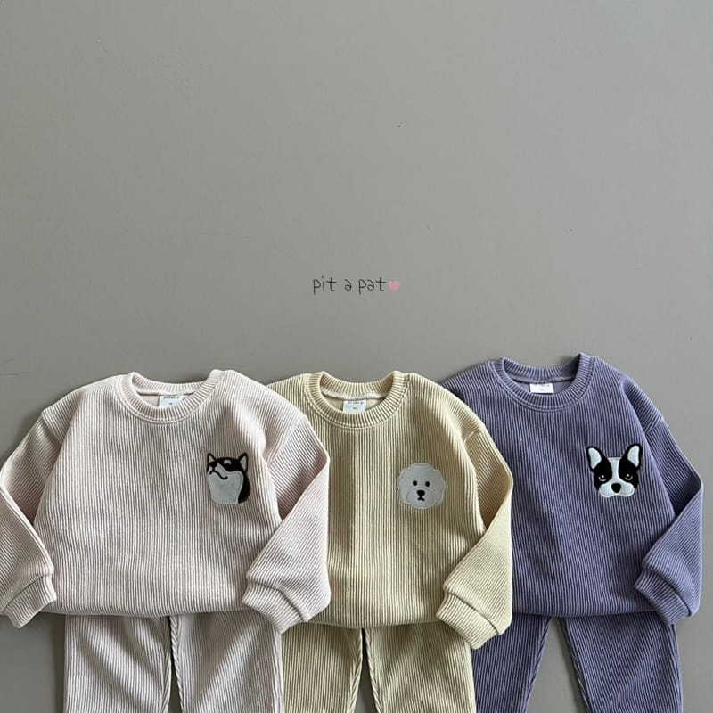 Pitapat - Korean Children Fashion - #toddlerclothing - Puppy Top Bottom Set - 3