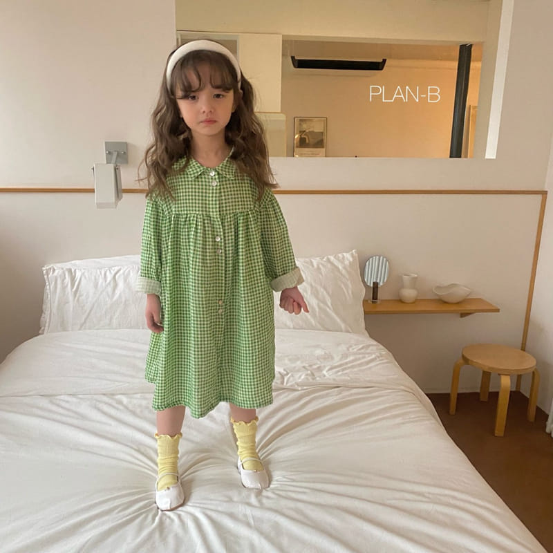 Plan B - Korean Children Fashion - #kidsshorts - Check Two One-piece - 8