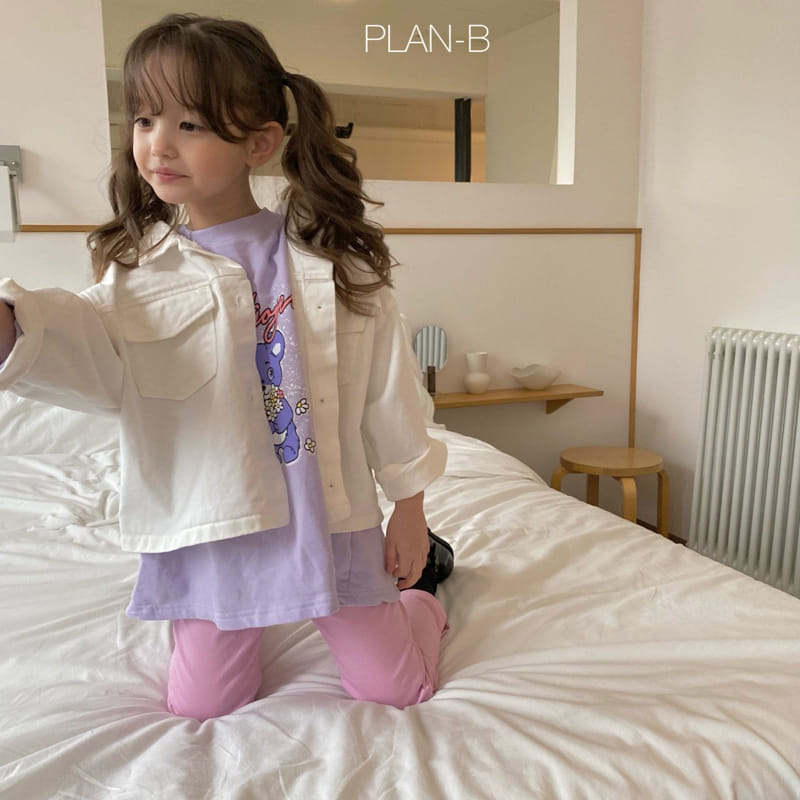 Plan B - Korean Children Fashion - #kidsshorts - Purple Bear Tee - 7