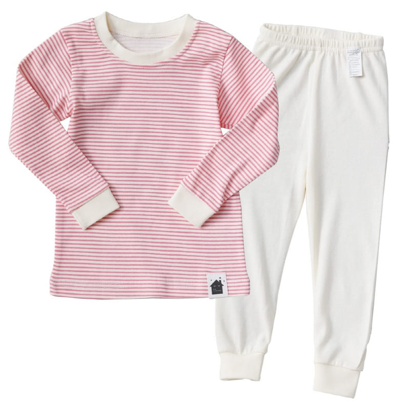 Puco - Korean Children Fashion - #childrensboutique - 30 Fraise Slim Fit Long Chom Stripes Pink Easywear - 2