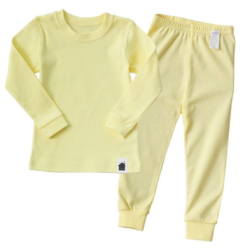 Puco - Korean Children Fashion - #kidsshorts - 30 Fraise Slim Fit Long  Soft Solid Yellow Easywear