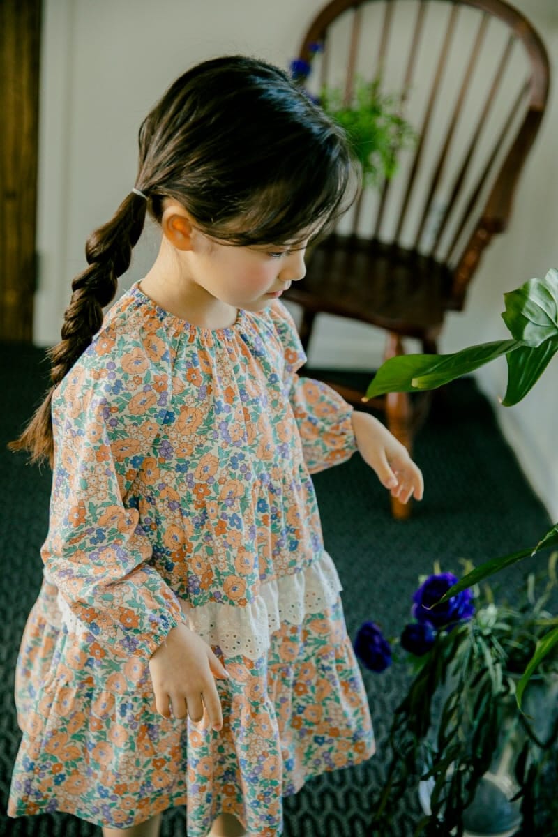 Pudding - Korean Children Fashion - #designkidswear - Flower One-piece - 9