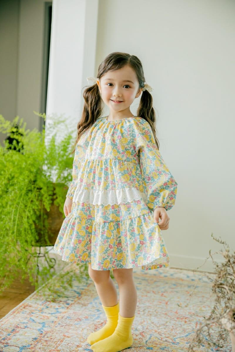 Pudding - Korean Children Fashion - #magicofchildhood - Flower One-piece