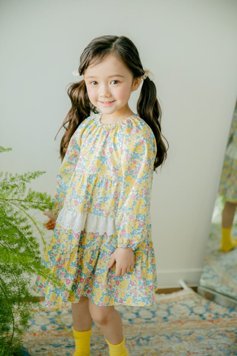 Pudding - Korean Children Fashion - #stylishchildhood - Flower One-piece - 6