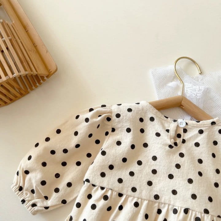Reve Kid - Korean Baby Fashion - #babyboutique - Bebe Dot Frill Bodysuit - 3
