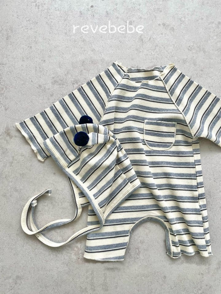 Reve Kid - Korean Baby Fashion - #babylifestyle - Bebe Stripes Pocket Bodysuit with Bonnet