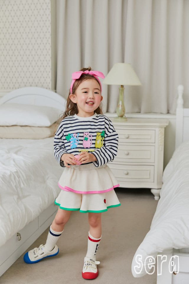 Sera - Korean Children Fashion - #designkidswear - Kitty Stripes Tee