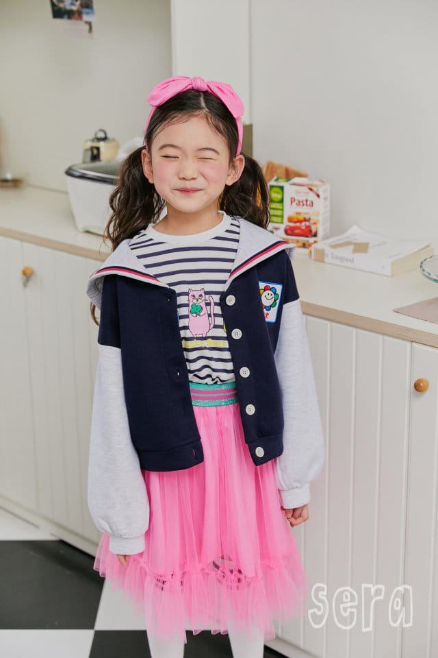 Sera - Korean Children Fashion - #fashionkids - Kitty Stripes Tee - 3