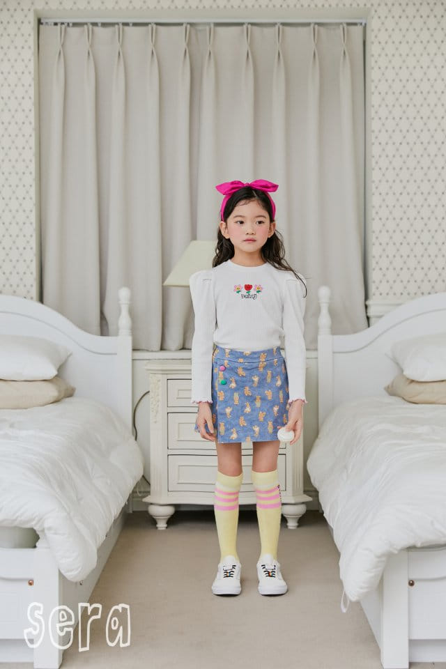 Sera - Korean Children Fashion - #kidsstore - Rabbit Denim Skirt Pants - 7