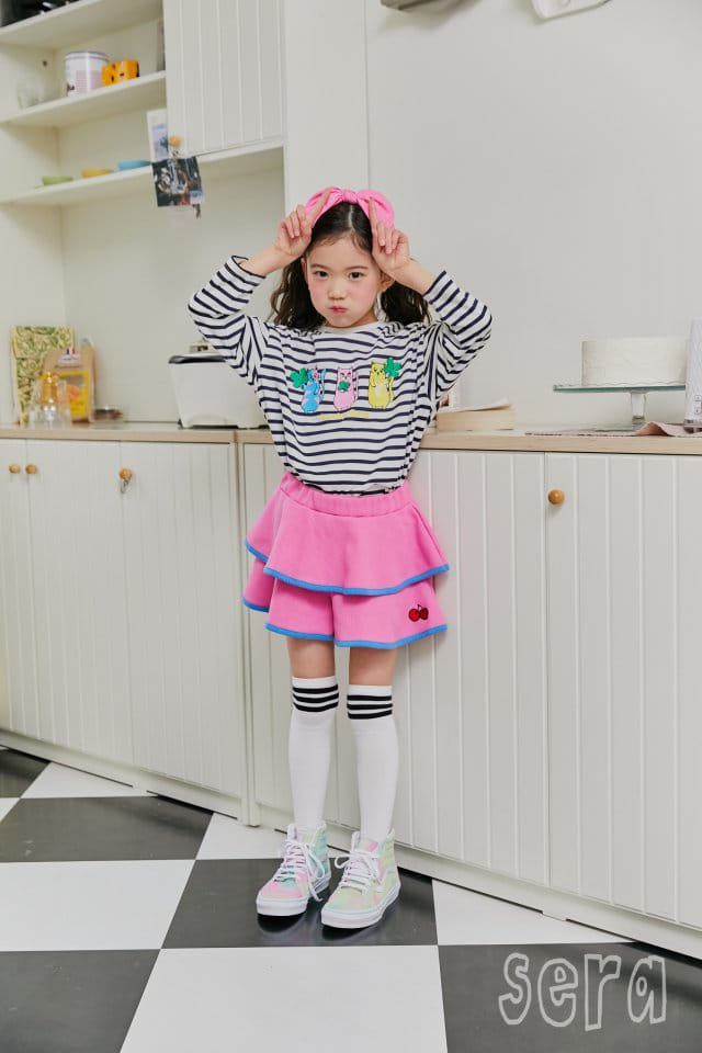 Sera - Korean Children Fashion - #kidzfashiontrend - Kitty Stripes Tee - 6