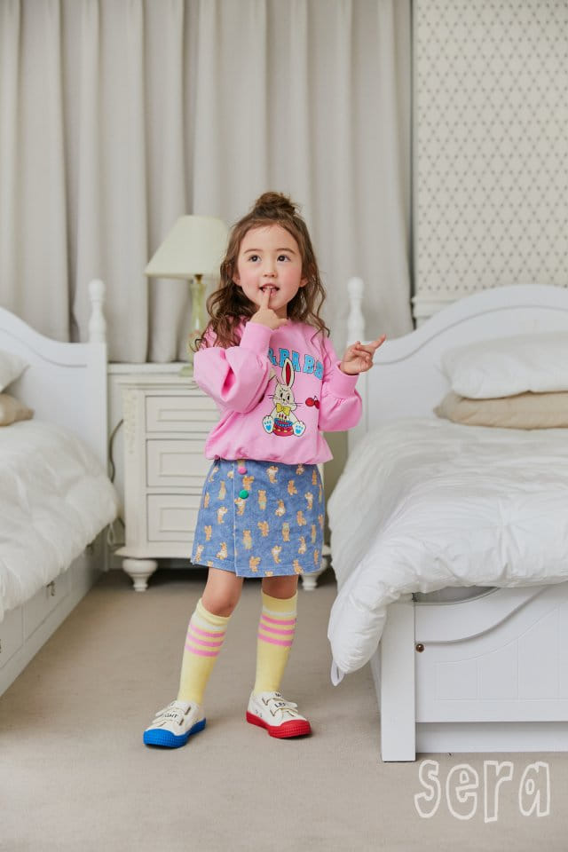 Sera - Korean Children Fashion - #littlefashionista - Rabbit Denim Skirt Pants - 10