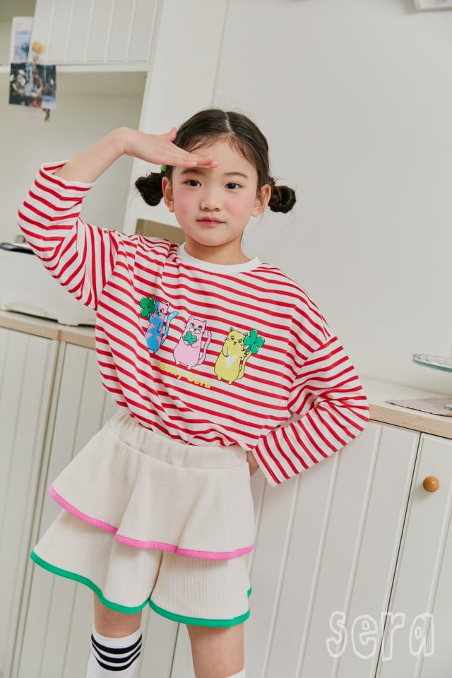 Sera - Korean Children Fashion - #magicofchildhood - Kitty Stripes Tee - 9