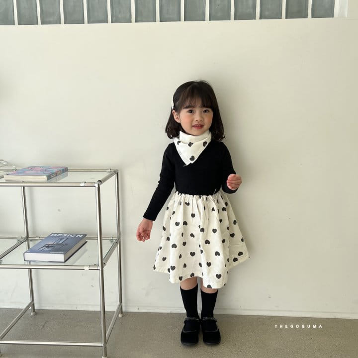 Shinseage Kids - Korean Children Fashion - #childrensboutique - Heart One-piece Scarf Set