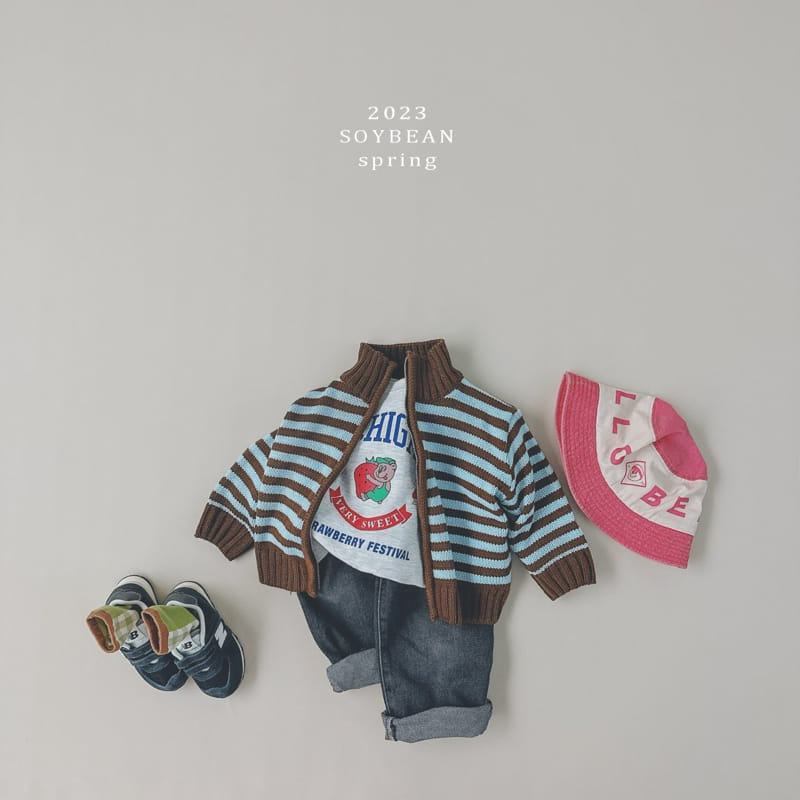 Soybean - Korean Children Fashion - #Kfashion4kids - Stripes Knit Zip-up - 3