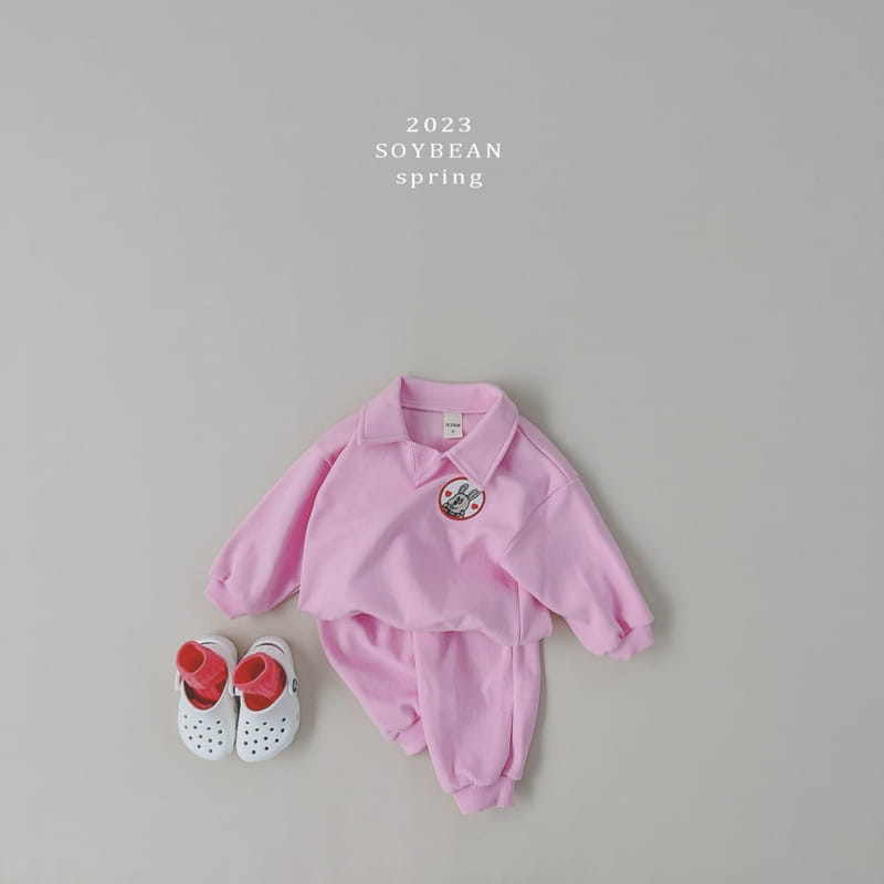Soybean - Korean Children Fashion - #designkidswear - Zoo Friends Collar Top Bottom Set - 5